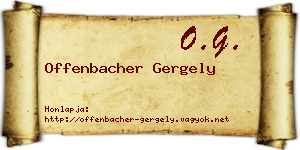 Offenbacher Gergely névjegykártya